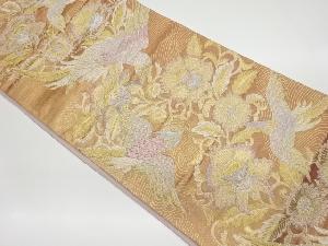 鳳凰に更紗・流水模様織出し袋帯